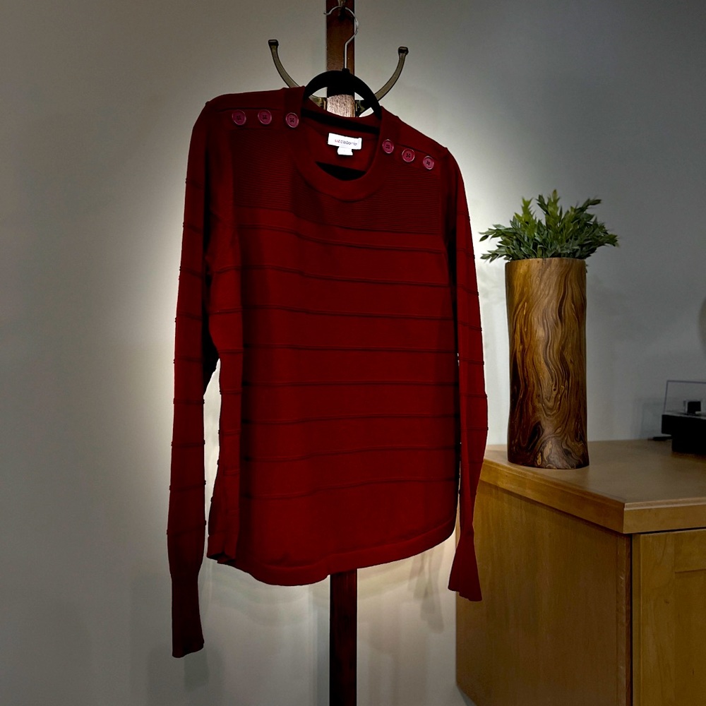 LIZ CLAIBORNE Women's Sweater BURGUNDY Size L